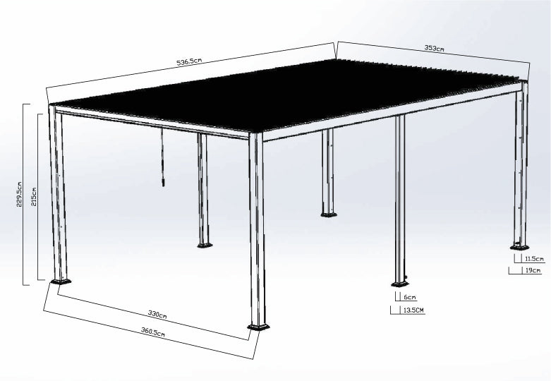 Suns Lifestyle Maranza Vented Aluminium Pergola (multiple sizes up to 7m)
